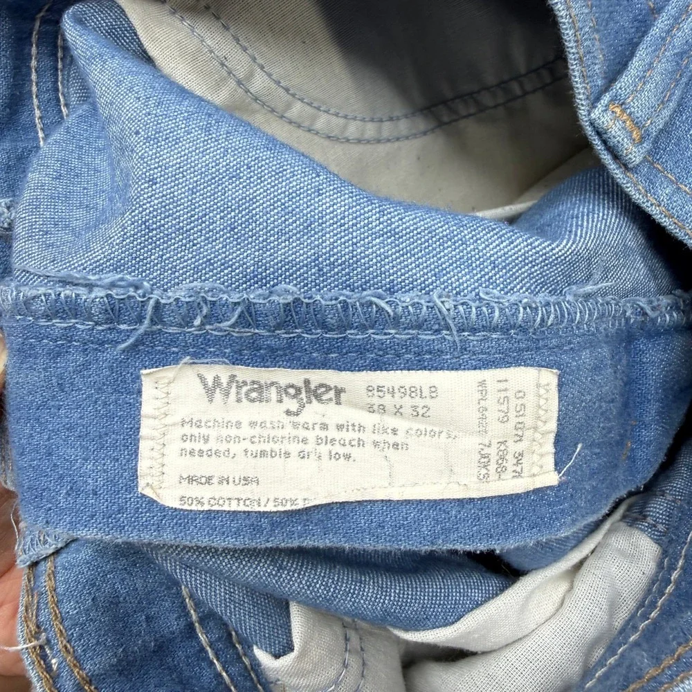 Vintage Wrangler Pants Mens 38x32 Blue Straight Leg Medium Wash‎ Made in USA 90s